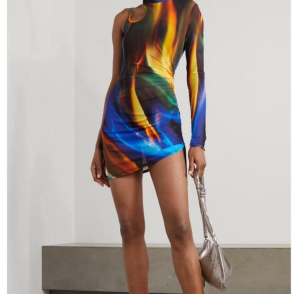 Multicolor Abstract Mini Dress - Picture 4 of 4
